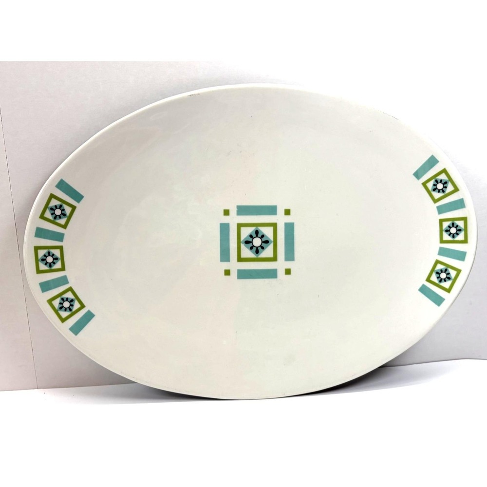 Rare Ben Seibel Iroquois Informal Bombay Green Oval Serving Platter MCM Atomic